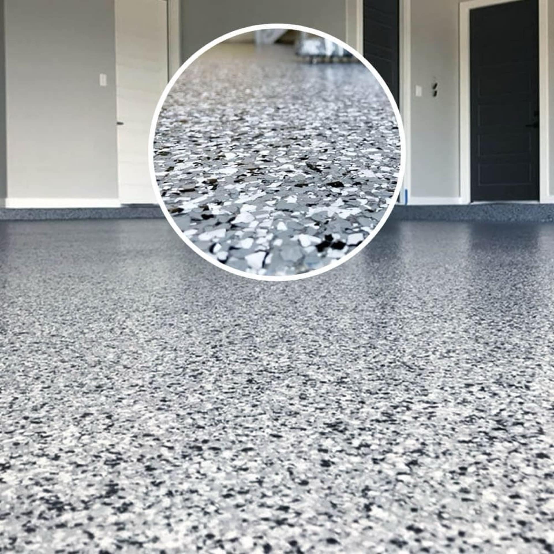 revêtement de sol en résine pailletée intérieur