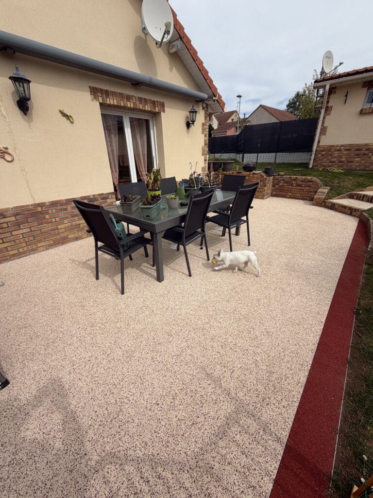 Rénovation de terrasse en granulat resine et gom souple à Le Havre