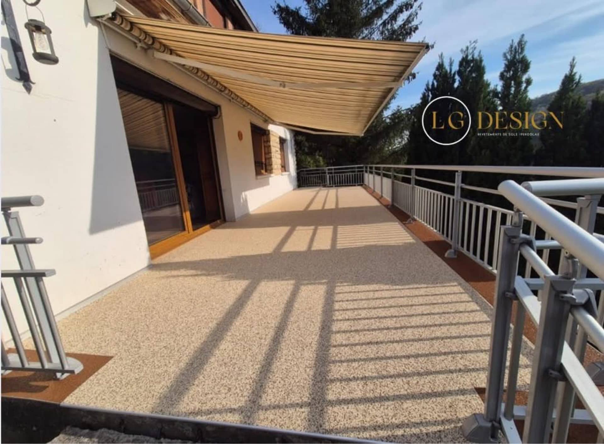 Rénovation d’une terrasse en résine gom souple epdm secteur Rouen Normandie 76 , 27